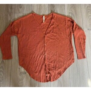 The Group Babaton Oversized VNeck Button Down Waffle Knit LongSleeve Size Large